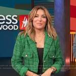 Kit’s green cropped tweed blazer on Access Hollywood