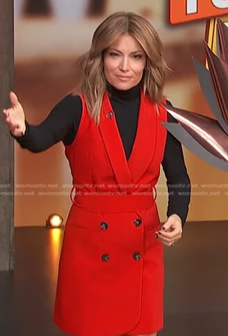 Kit’s red sleeveless blazer dress on Access Hollywood
