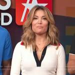 kit’s white contrast trim polo top on Access Hollywood