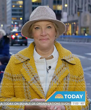 Kristen Dahlgren’s yellow plaid coat on Today