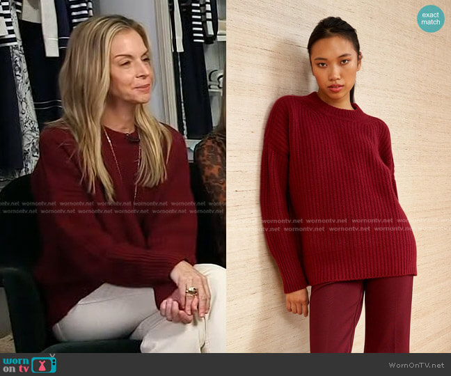 La Ligne Toujours Sweater in Burgundy worn by Meredith Melling on Today