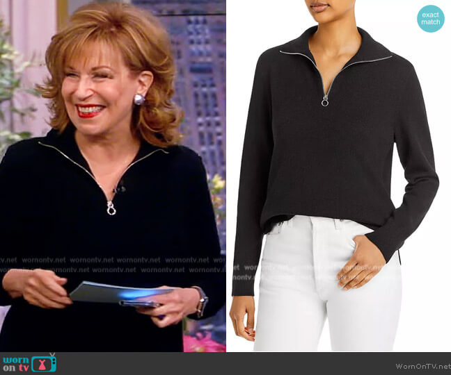 Lafayette 148 Half Zip Ribbed Back Sweater worn by Joy Behar on The View