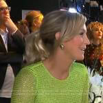 Lara’s green embellished mesh dress on Good Morning America