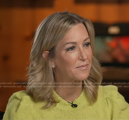 Lara’s yellow puff sleeve sweater on Good Morning America