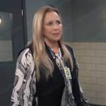 Laura’s black and white abstract print blouse on General Hospital
