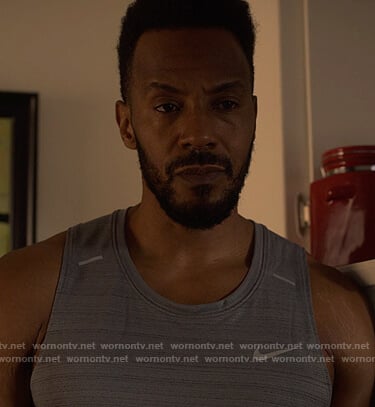 Lewis’s gray nike tank on Reasonable Doubt