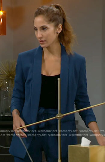Lily’s teal blue suit on The Young and the Restless