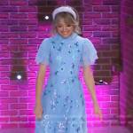 Lindsey Stirling’s blue floral tulle dress on The Kelly Clarkson Show