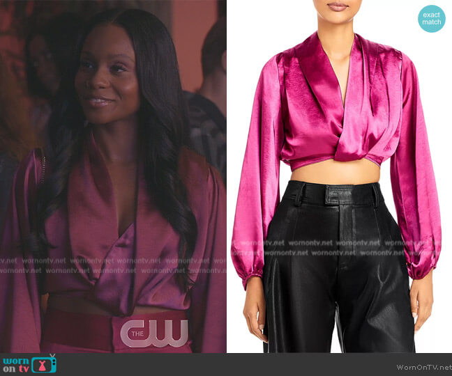 Line & Dot Simone Cropped Top worn by Simone (Geffri Hightower) on All American Homecoming