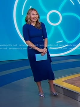 Lori’s blue tie waist dress on Good Morning America