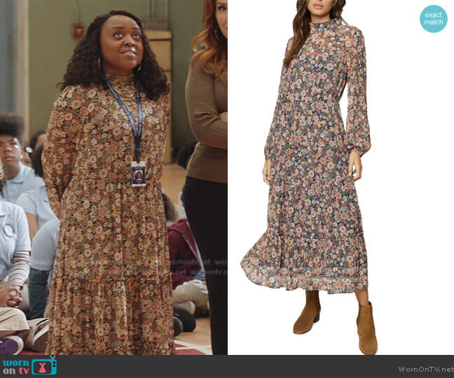 Lost + Wander Flower Power Long Sleeve Maxi Dress worn by Janine Teagues (Quinta Brunson) on Abbott Elementary