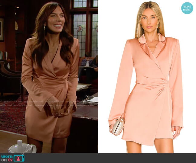 Lovers + Friends Deonna Blazer Dress in Clay worn by Taylor Hayes (Krista Allen) on The Bold and the Beautiful