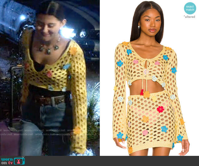 Lovers + Friends Flower Power Top worn by Ana Phoenix (Emma Milani) on Monarch
