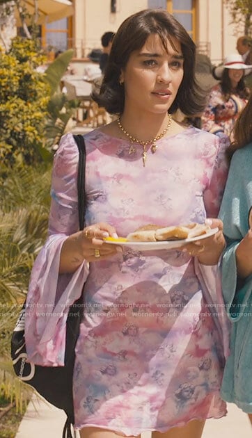 Lucia’s pink cherub dress on The White Lotus