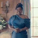 Lynn’s blue one shoulder gown on From Scratch