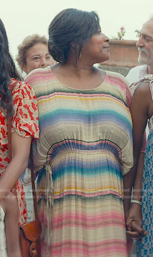 Lynn’s striped kaftan dress on From Scratch