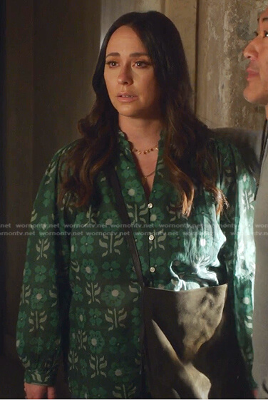 Maddie’s green floral blouse on 9-1-1
