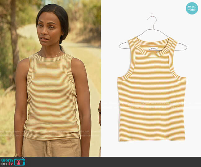 Madewell Brightside Tank in Aztec worn by Amy Wheeler (Zoe Saldana) on From Scratch