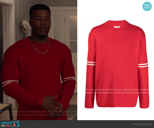 Maison Margiela Stripe-detail Long-Sleeve Jumper worn by Spencer James (Daniel Ezra) on All American