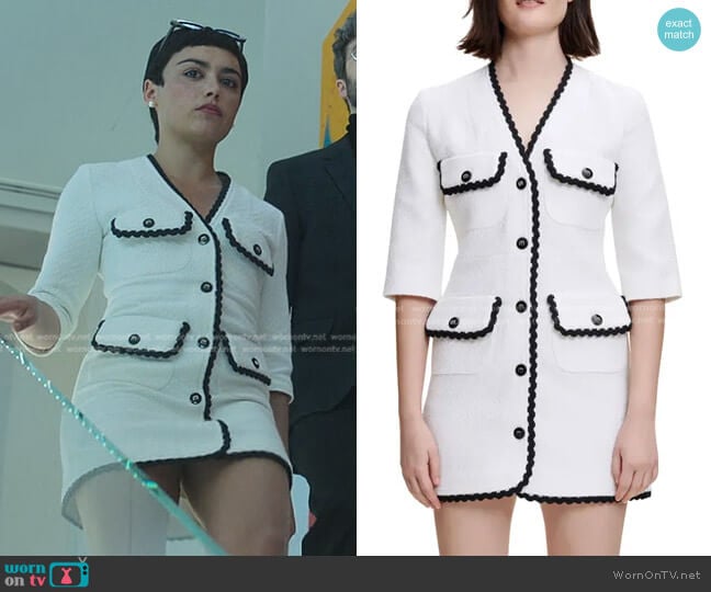 Maje Ritosio Boucle Style Dress worn by Ari Blanco (Carla Diaz) on Elite