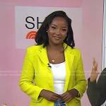 Makho’s yellow textured blazer on Today