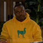 Marty’s yellow llama hoodie on The Neighborhood
