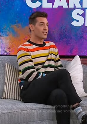 Matt Rogers’ stripe sweater on The Kelly Clarkson Show