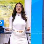Megan Ryte’s white ribbed top and skirt on Good Morning America
