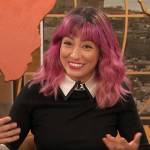 Melissa Villasenor’s contrast collared sweater on The Drew Barrymore Show
