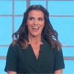 Claire Egan’s green buckle pleated dress on The Talk