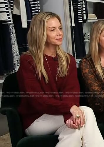 Meredith Melling’s burgundy ribbed sweater on Today