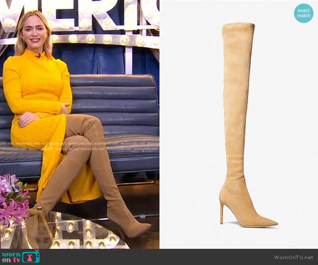Michael Kors Elle Suede Boot worn by Emily Blunt on Good Morning America