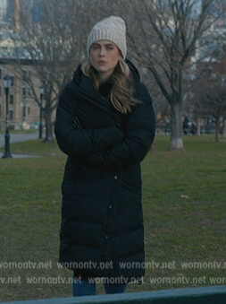 Michaela’s black puffer coat on Manifest