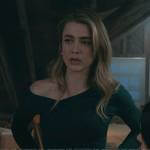 Michaela’s green one off-shoulder top on Manifest