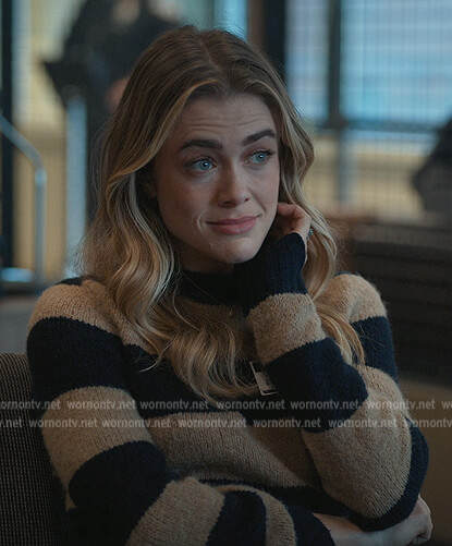 Michaela’s beige stripe sweater on Manifest