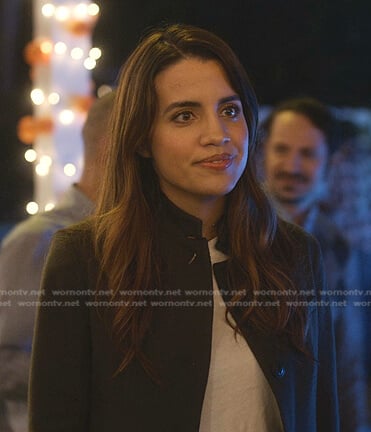 Michelle’s olive green blazer on Dead to Me