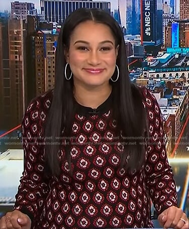 Morgan’s black printed knit dress on NBC News Daily