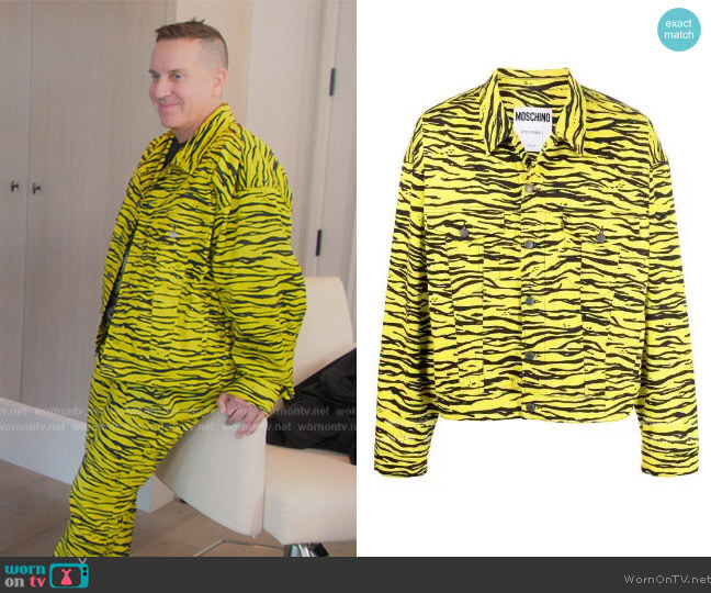 Moschino Zebra Stripe Denim Jacket worn by (Jeremy Scott) on The Kardashians
