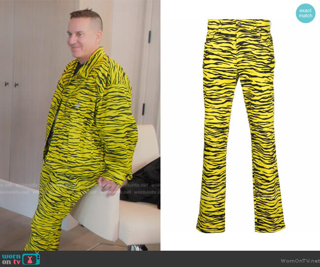 Moschino Zebra Stripe Jeans worn by (Jeremy Scott) on The Kardashians