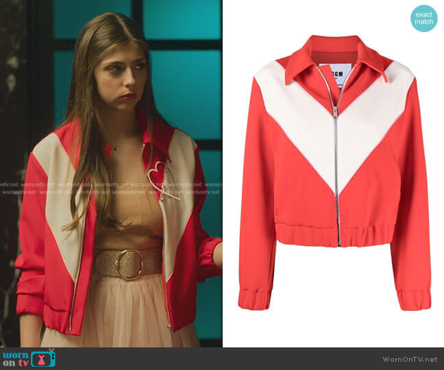 MSGM Colour-Block Track Jacket worn by Sara (Carmen Arrufat Blasco) on Elite