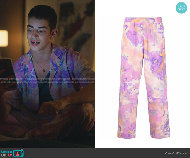 MSGM Tie-Dye Print Sweatpants worn by Patrick Blanco (Manu Rios) on Elite