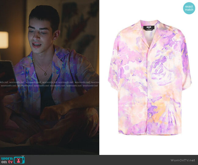 MSGM Tie-Dye Short-Sleeved Shirt worn by Patrick Blanco (Manu Rios) on Elite