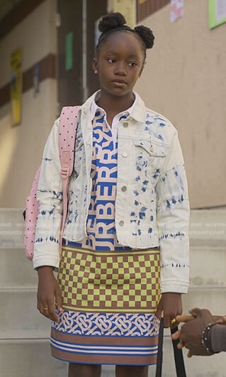 Naima’s print dress and tie dye jacket on Reasonable Doubt