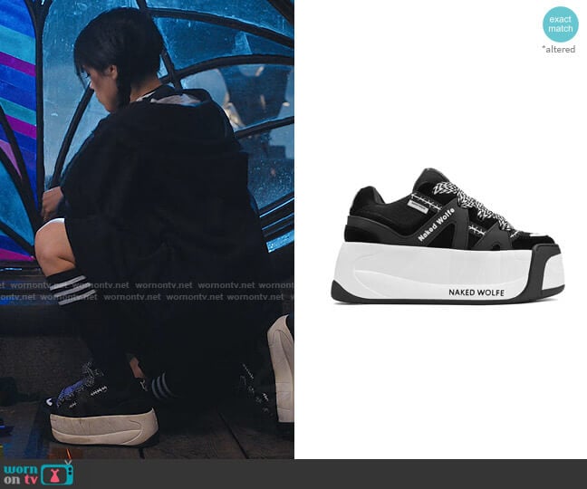 Naked Wolfe Slider Sneakers worn by Wednesday Addams (Jenna Ortega) on Wednesday
