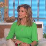 Natalie’s green ribbed mini dress on The Talk