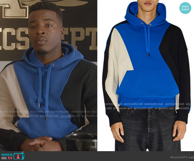 Neil Barrett Tricolor Hooded Sweatshirt worn by Spencer James (Daniel Ezra) on All American
