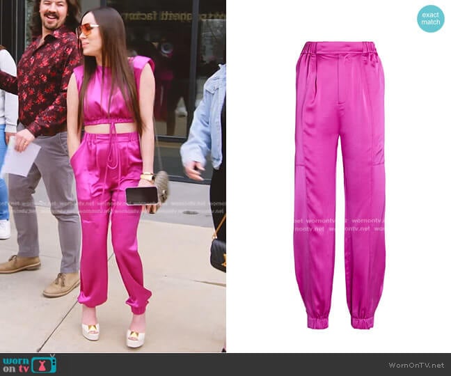 Nicholas Neha Silk Joggers worn by Angie Katsanevas on The Real Housewives of Salt Lake City