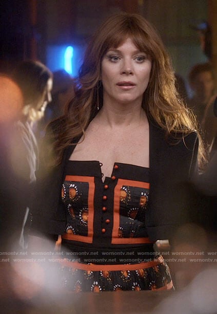 Nicky’s black and red printed dress on Monarch
