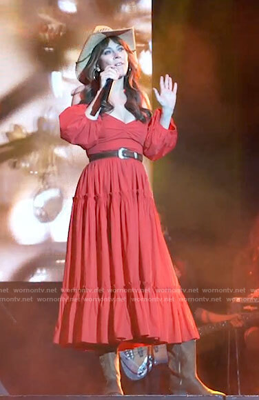 Nicky’s red midi dress on Monarch