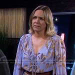 Nicole’s lilac printed tie front dress on Days of our Lives